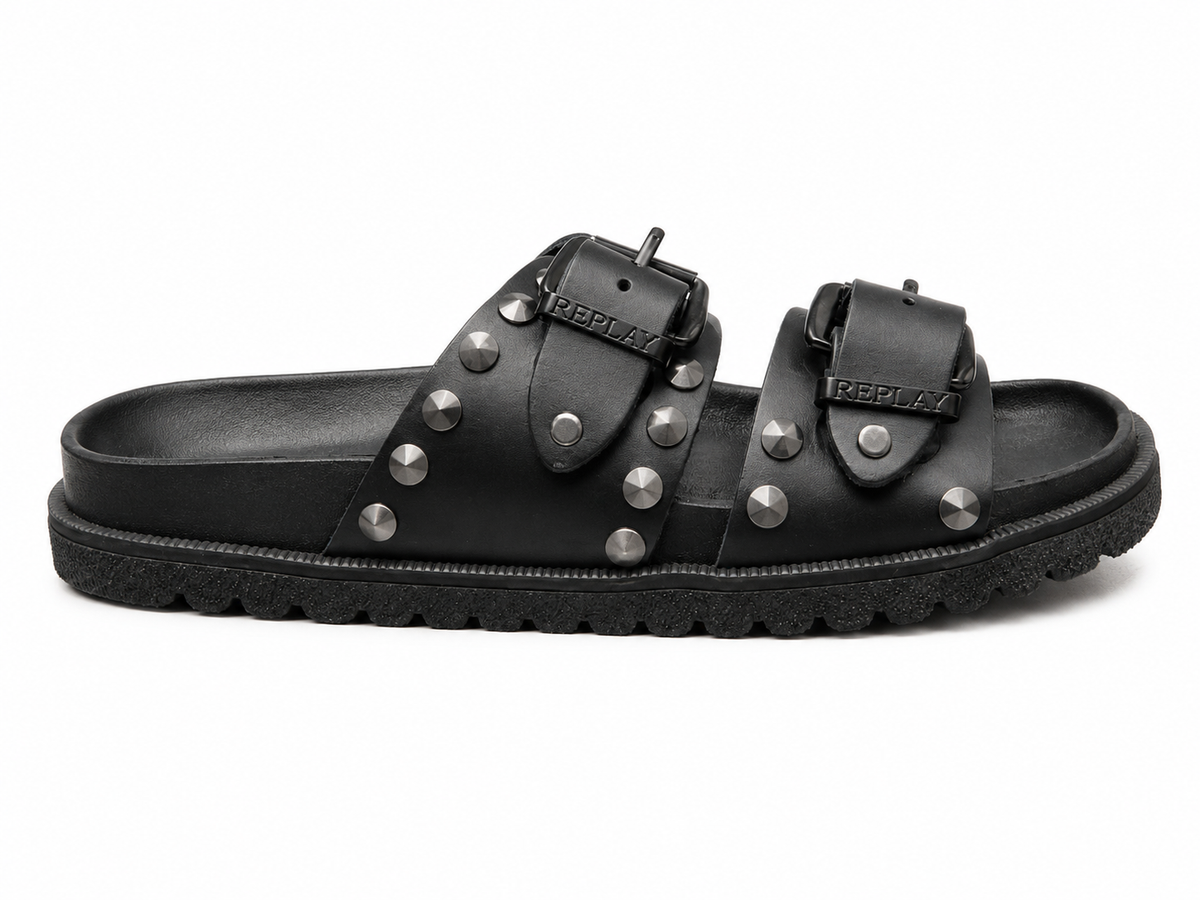 Replay Womens Goya Buckles Sandals In Black