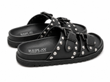 Replay Womens Goya Buckles Sandals In Black