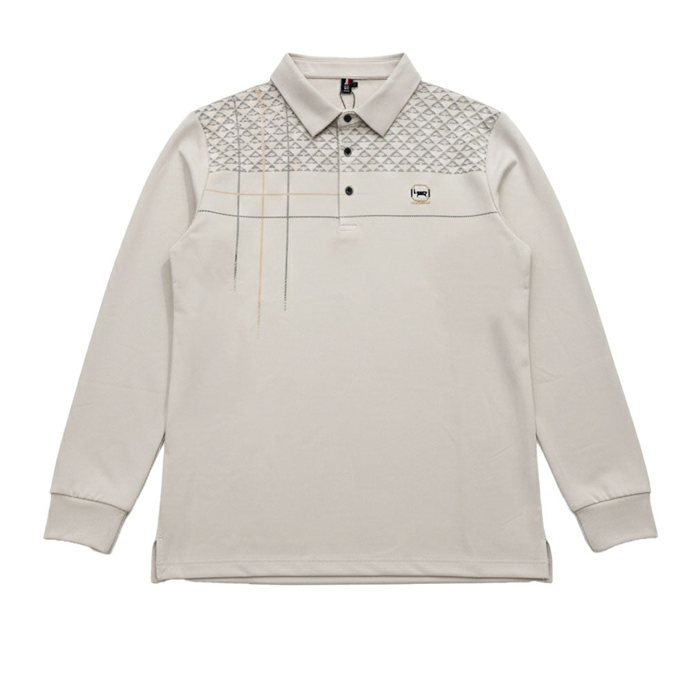 Loreti Mens Rive Long Sleeve Golfer In Cream