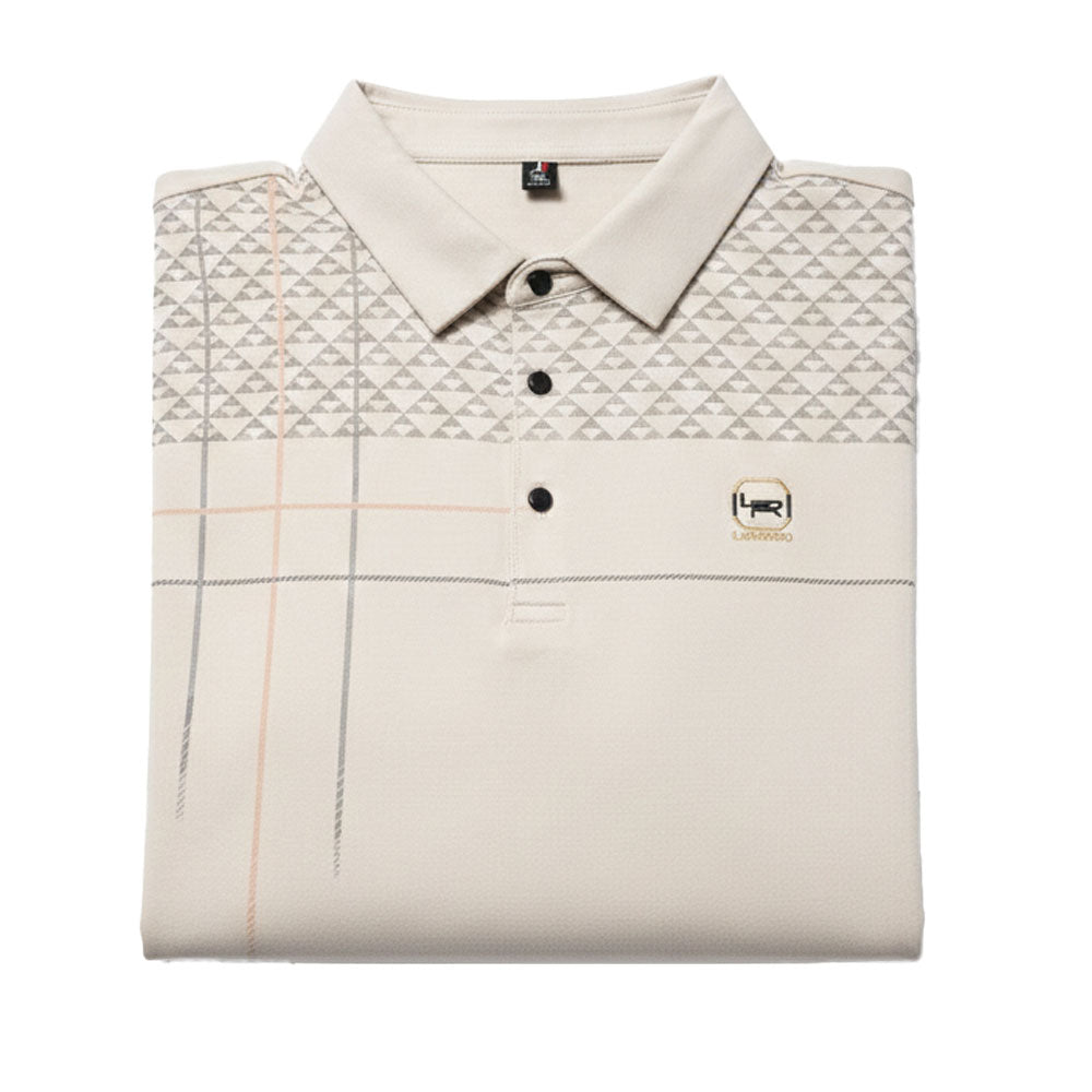 Loreti Mens Rive Long Sleeve Golfer In Cream