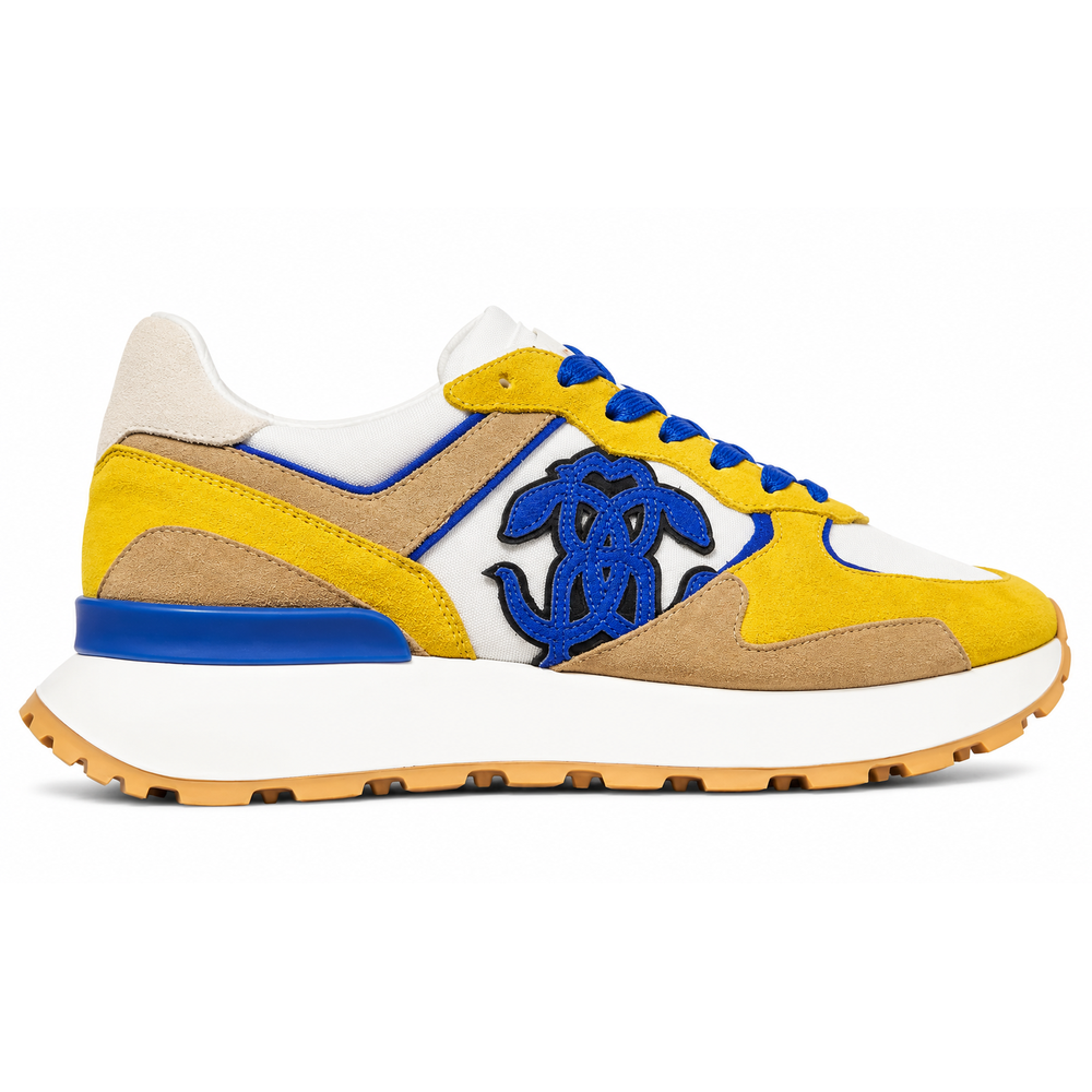 Roberto Cavalli Mens Shoe Suede In Lemon