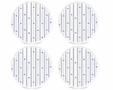 Polo Rope Desgin Dinner Plate 4 Piece Set In White/Navy