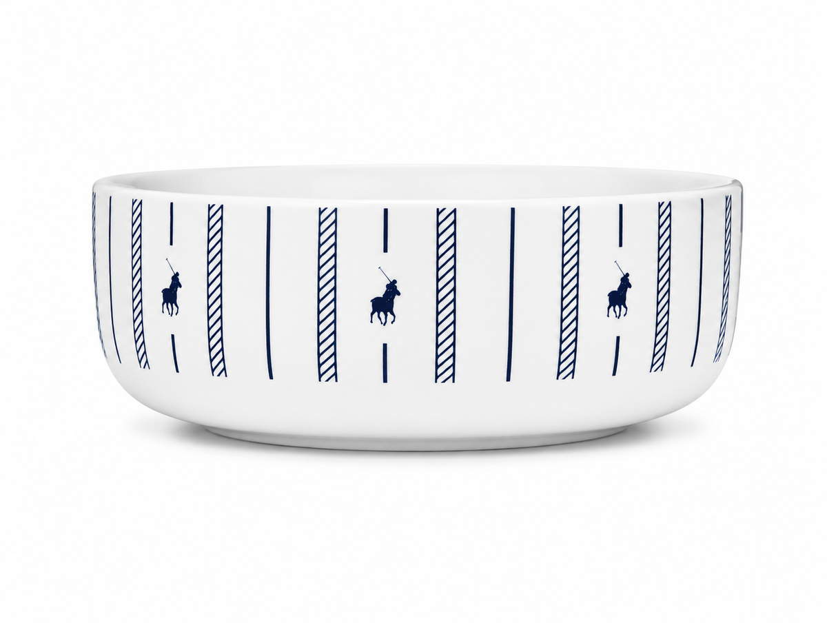 Polo Rope Design Snack Bowl 4 Piece Set In White/Navy