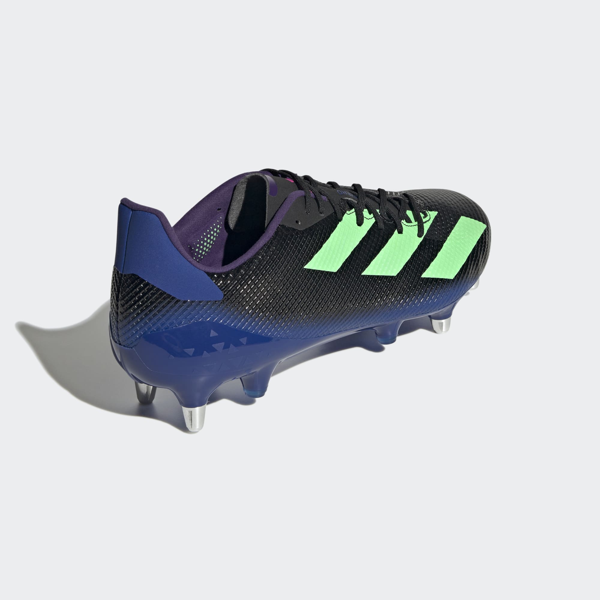 Adidas Unisex Rugby Adizero RS7 SG Boots In Core Black / Beam Green / Team Shock Pink