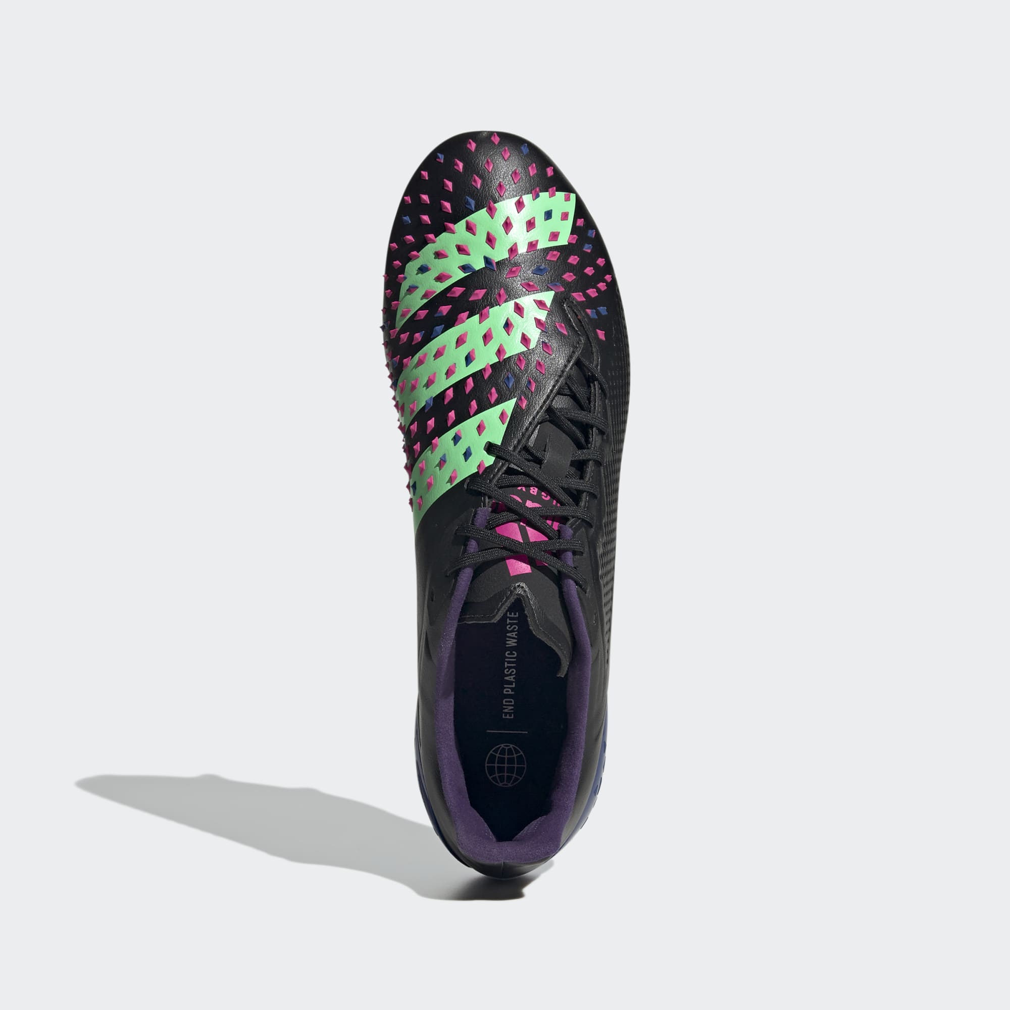 Adidas Unisex Rugby Boots Predator Malice SG Shoes In Core Black / Beam Green / Team Shock Pink