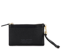 Marc Jacobs Leather Topzip Wristlet Wallet-Black