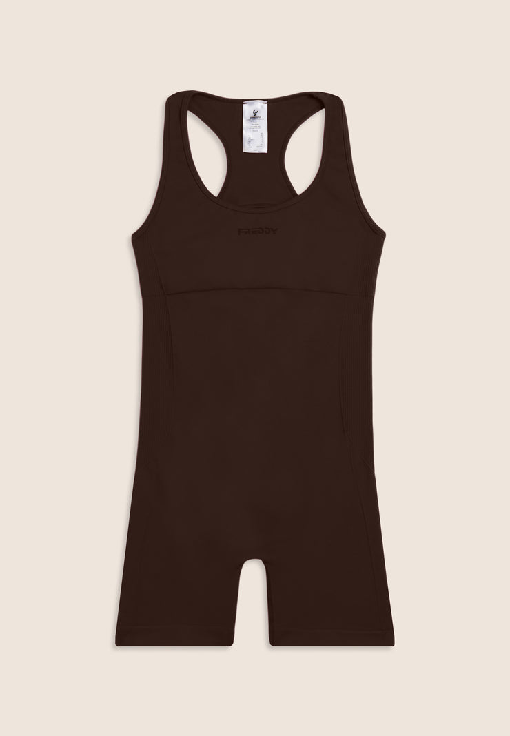 Freddy Womens Knitted Seamless Tracksuit In Brown