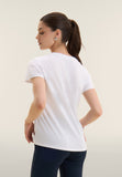 Freddy Womens Knitted Short Sleeves T-Shirt Floral Print In White/Light Blue