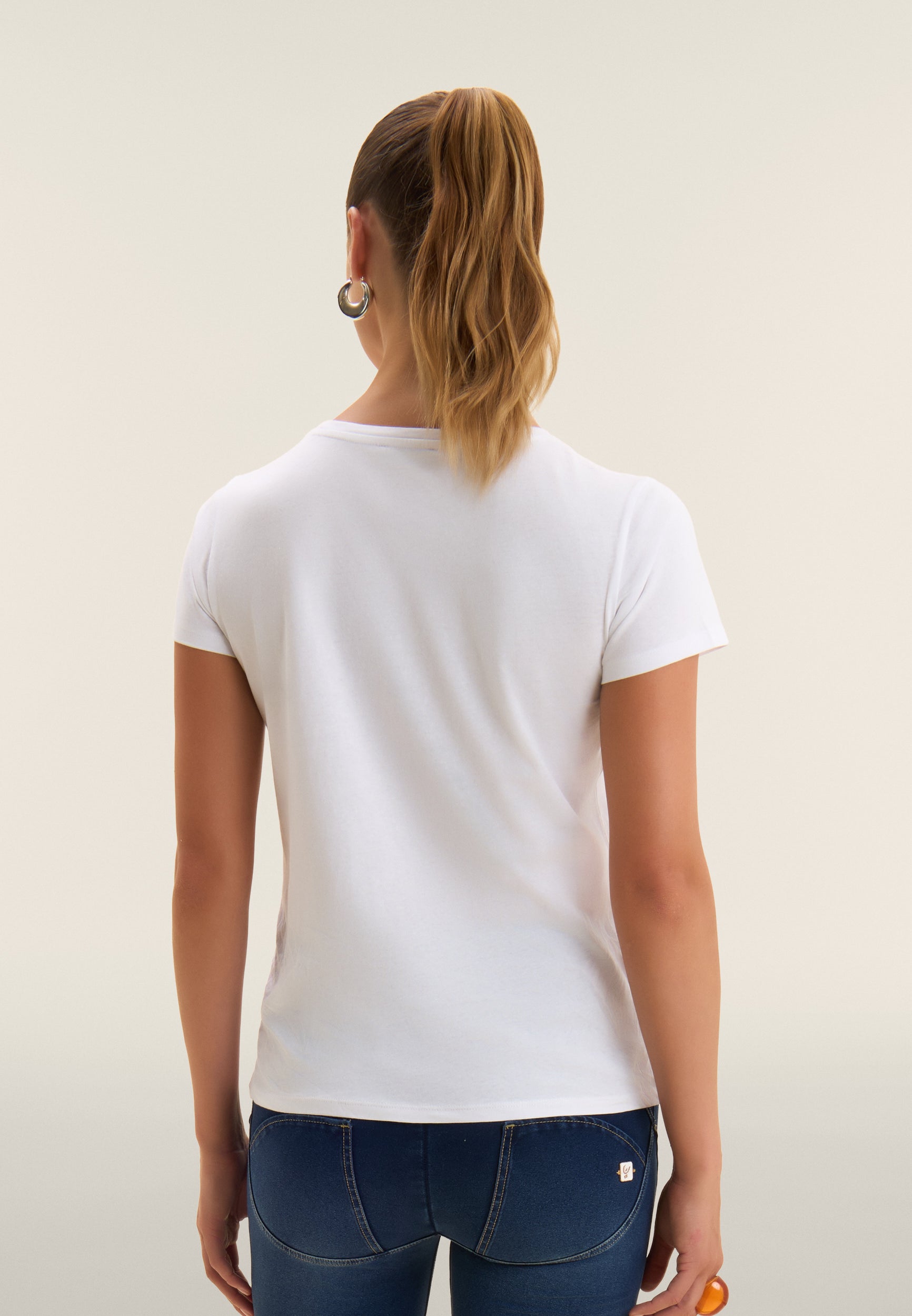 Freddy Womens Knitted Short Sleeves T-Shirt Floral Print In White/Yellow