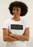 Freddy Ladies Knitted Short Sleeves T-Shirt In White