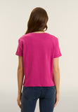Freddy Womens Knitted Cropped T-Shirt In Pink
