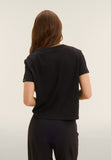 Freddy Womens Knitted Cropped T-Shirt In Black