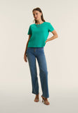 Freddy Womens Knitted Cropped T-Shirt In Spectra Green
