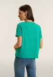 Freddy Womens Knitted Cropped T-Shirt In Spectra Green