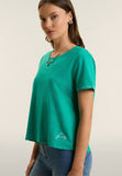 Freddy Womens Knitted Cropped T-Shirt In Spectra Green