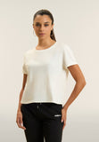 Freddy Womens Knitted Cropped T-Shirt In Egret