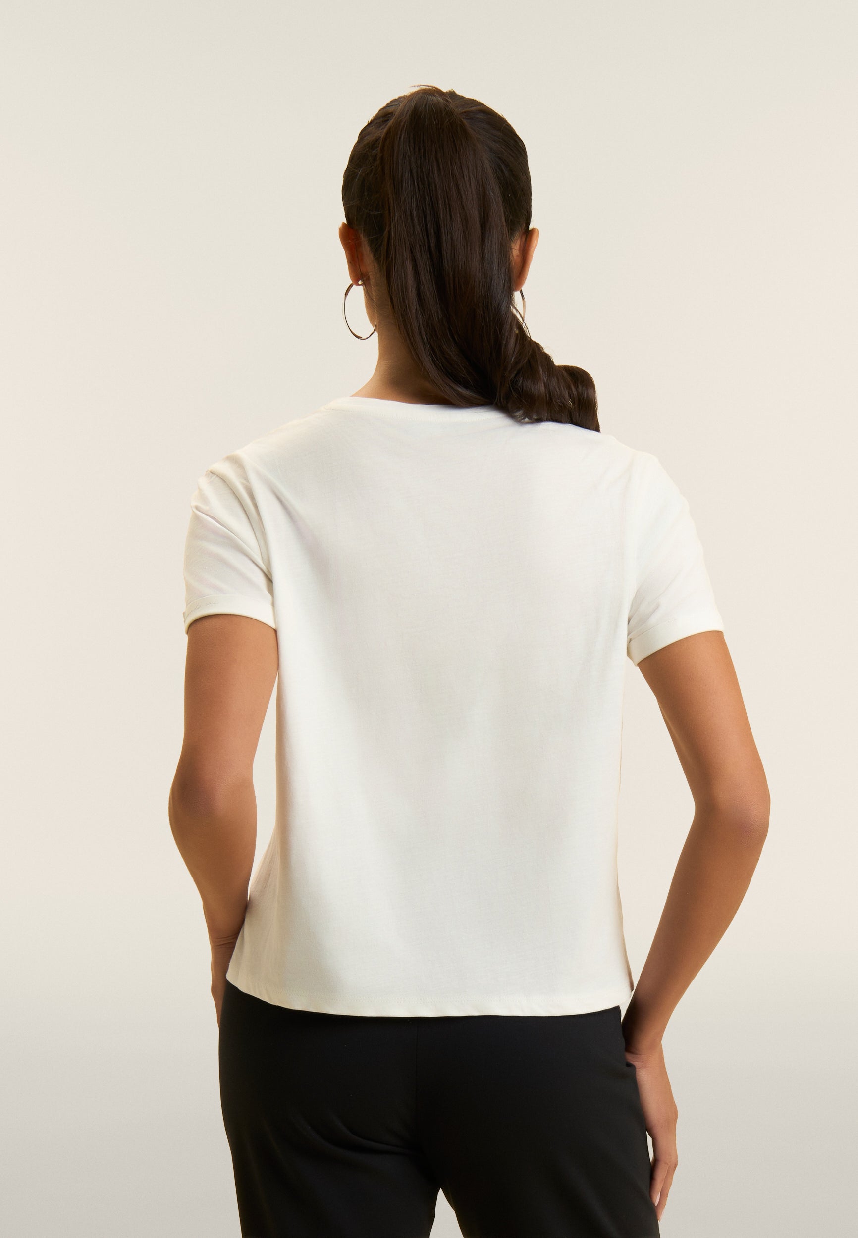 Freddy Womens Knitted Cropped T-Shirt In Egret