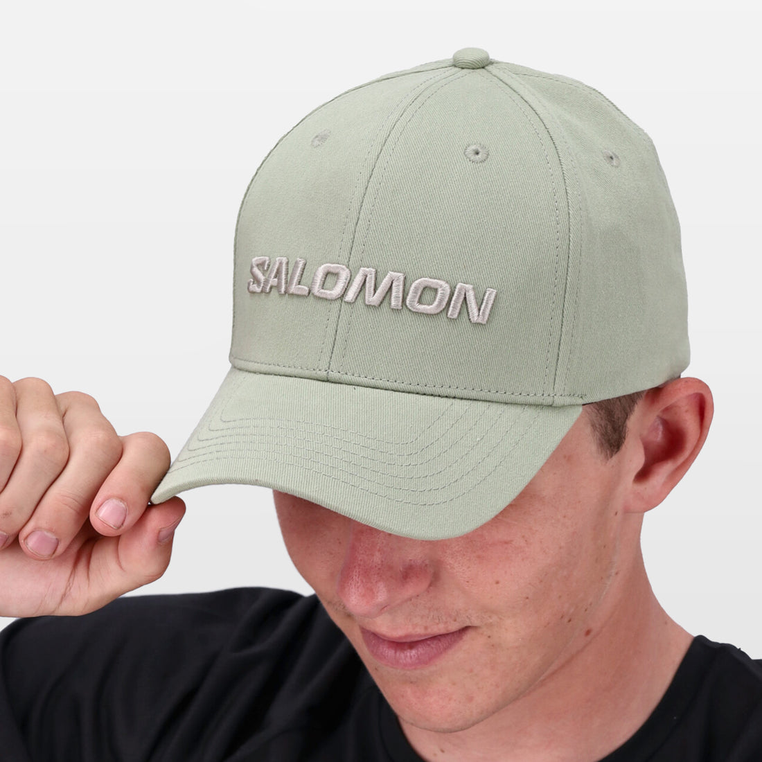 Salomon Unisex Adjustable Embroided Cap In Sage Green