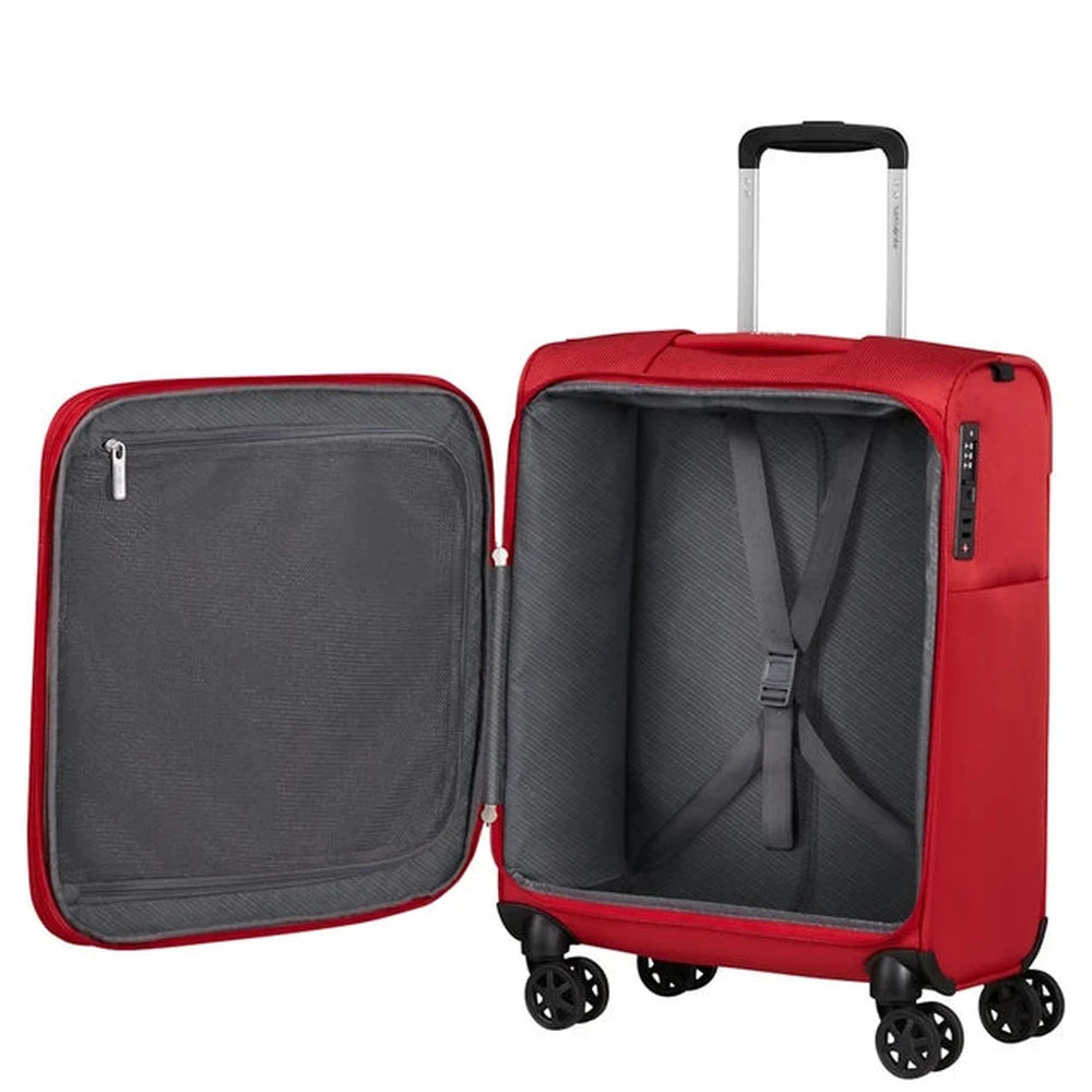 Samsonite Base Breeze Spinner Expendable Trolley Bag In Red