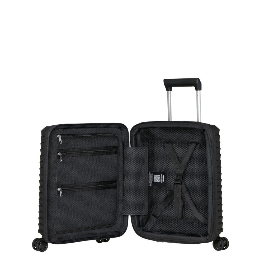Samsonite Upscape Spinner Expandable Underseater Trolley Bag In Black