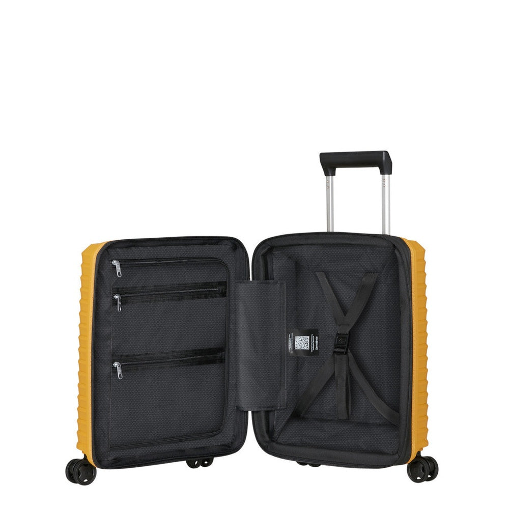 Samsonite Upscape Spinner Expandable Underseater Trolley Bag In Yellow