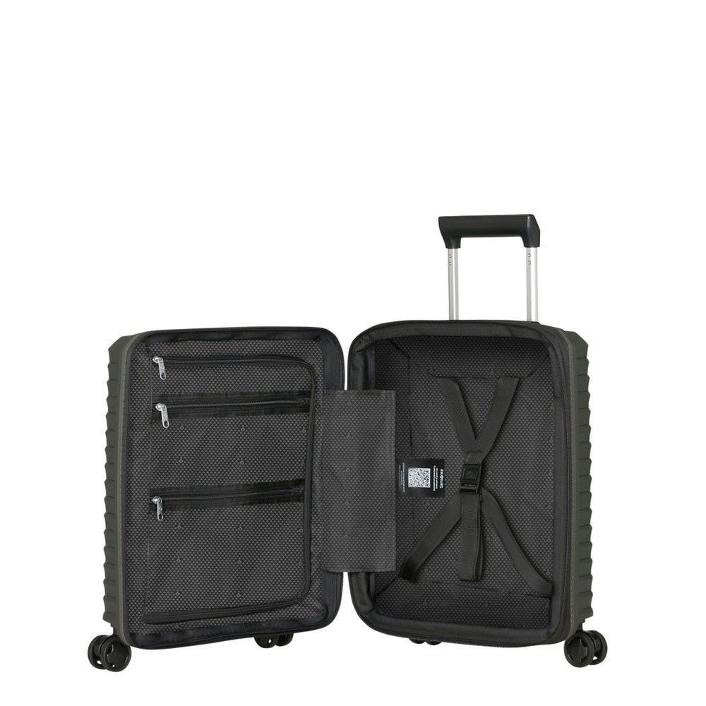 Samsonite Upscape Spinner Expandable Underseater Trolley Bag In Climbing Ivy