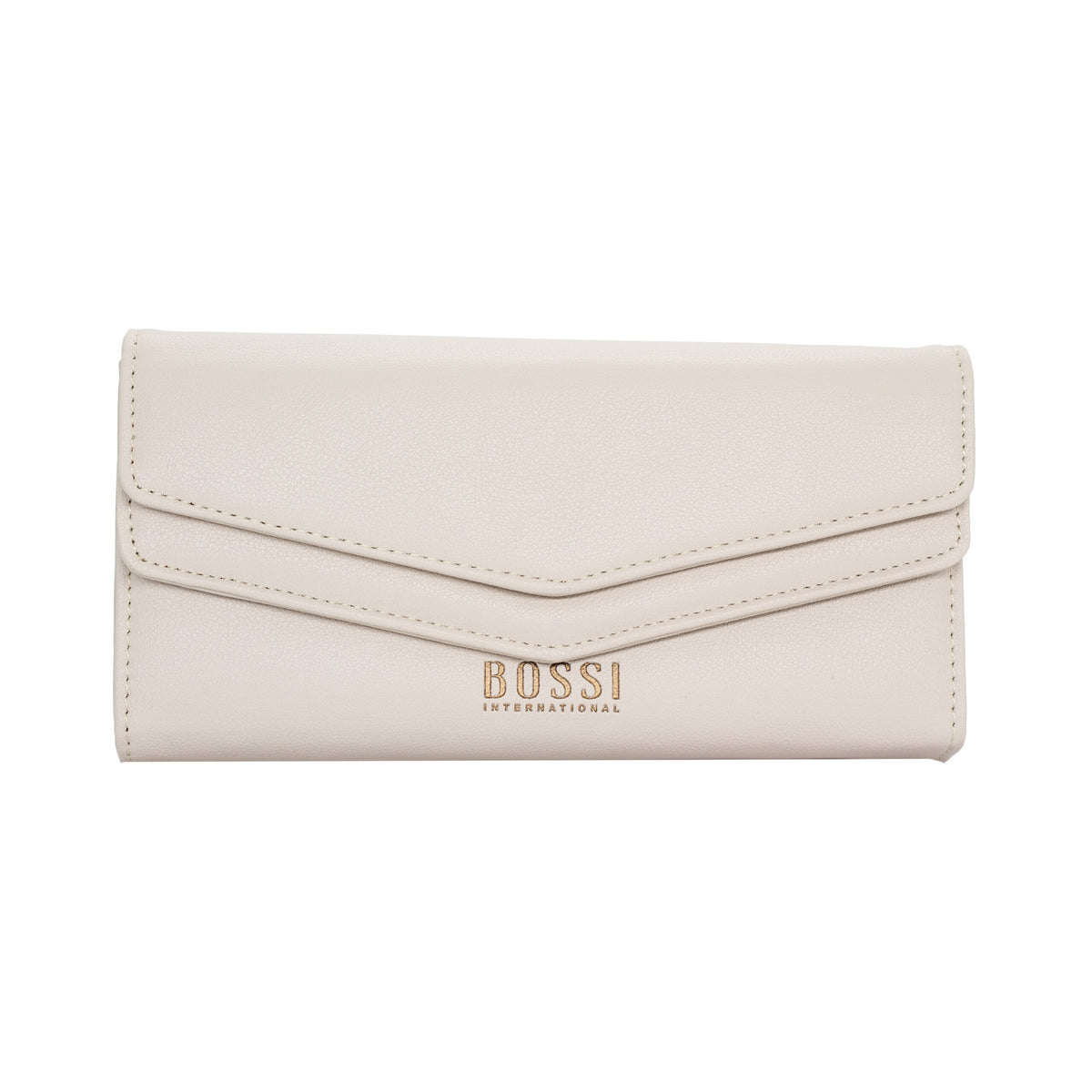 Bossi International Sofia Double Flap Organiser Purse In Beige