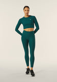 Freddy Womens Knitted 7/8 Leggings High Waisted In Dark Sea