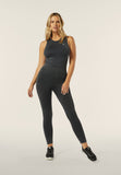 Freddy Womens Knitted Seamless 7/8 Leggings High Waist In Black Indigo