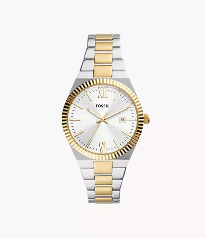 Fossil Women`s Scarlette Three-Hand Date Two-Tone Stainless Steel Watch