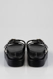 Sissy Boy Womens True Stud Double Strap Slides In Black