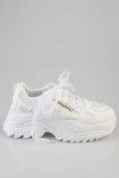 Sissy Boy Womens Chunky Sneaker With Bow And Flower In White