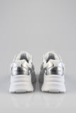 Sissy Boy Womens Chunky Sneaker With Bow And Flower In Silver