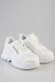 Sissy Boy Womens Chunky Sneaker With Bow And Flower In White
