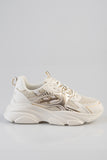 Sissy Boy Womens Chunky Sneaker With Gillter Detail In Cream And Gold