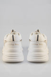 Sissy Boy Womens Chunky Sneaker With Gillter Detail In Cream And Gold