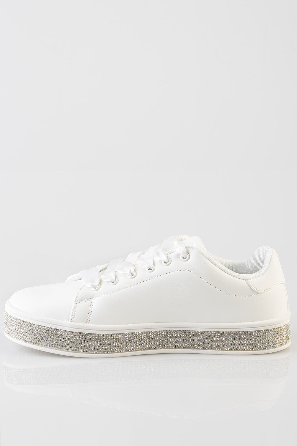 Sissy Boy Womens Sneakers with Bling In White