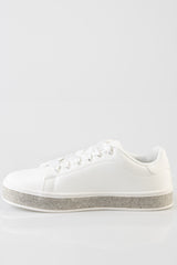 Sissy Boy Womens Sneakers with Bling In White