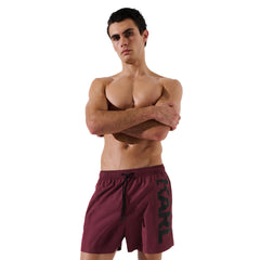 Karl Lagerfeld Mens Karl Logo Shorts In Burgandy