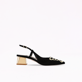 Sophia Webster Womens Butterfly Low Slingback Shoes In Black & Gold
