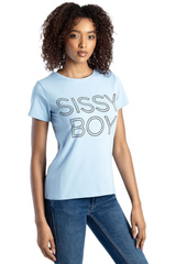 Sissyboy T31137 Womens Regular Fit Logo Top Cornflower Blue