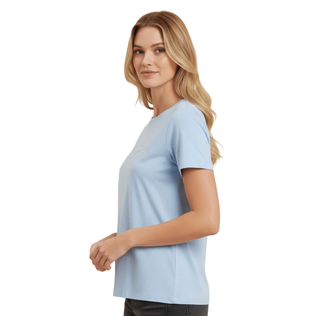 Sissyboy  T-Shirts With Pearls  For Ladies In Ligtht Blue