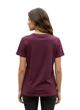 Sissy boy Womens Regular T-shirt With Stud and Bling Detail In Burgandy