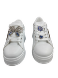 Sissy Boy Womens Gabriella Sneakers With Charms In White