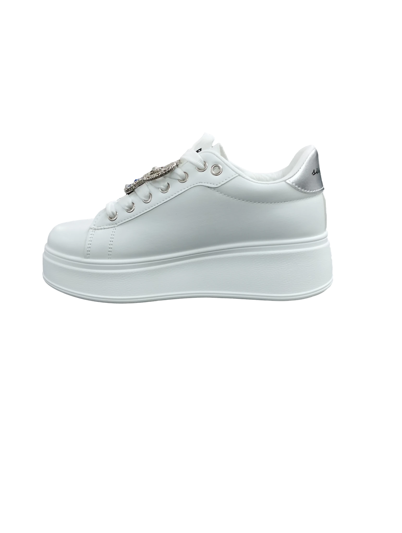 Sissy Boy Womens Gabriella Sneakers With Charms In White