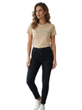 Sissy boy Womens Regular Fit T-Shirt with Pearl & Bling Logo In Stone