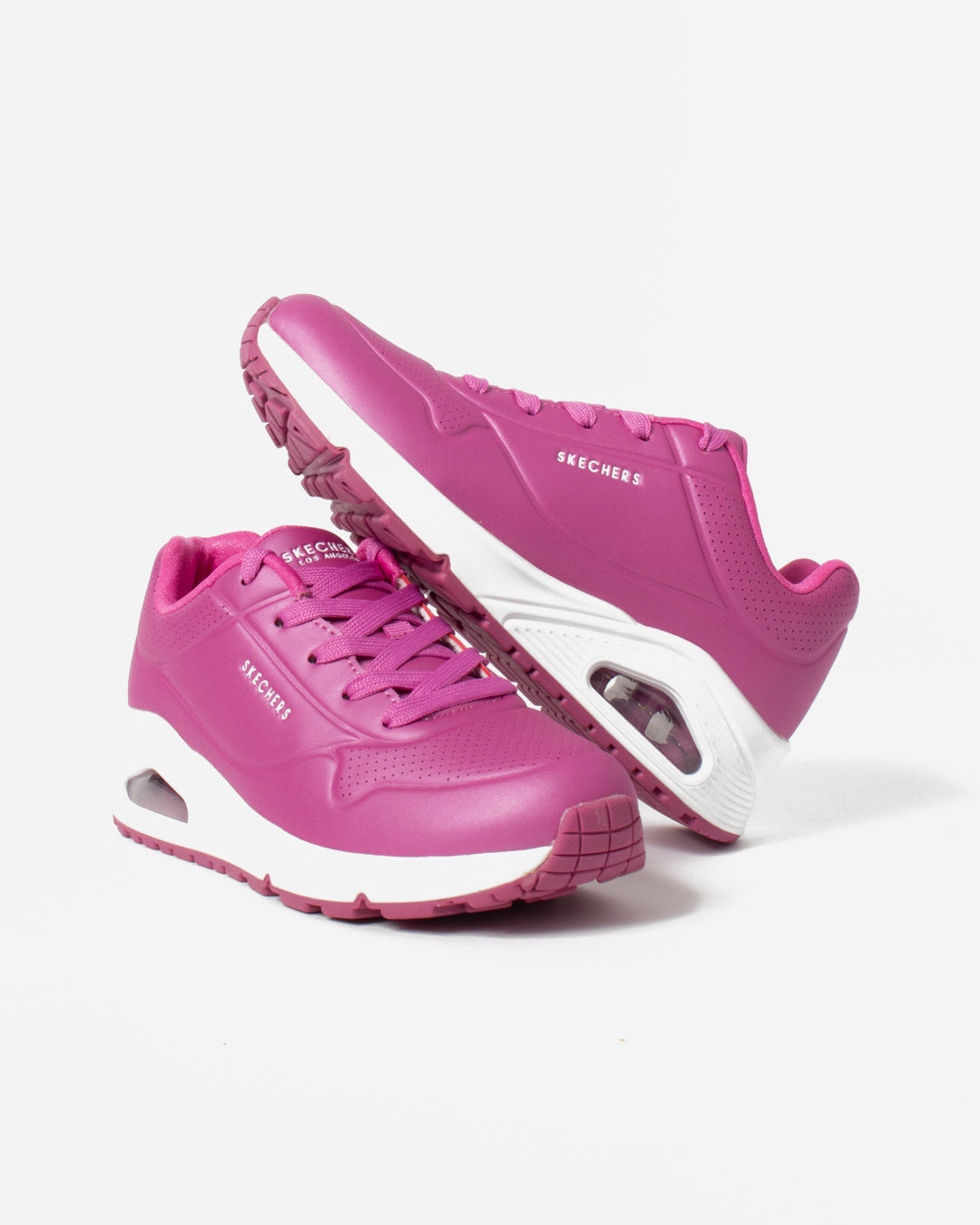 Skechers Girls Uno Stand On Air Shoes In Fuschia