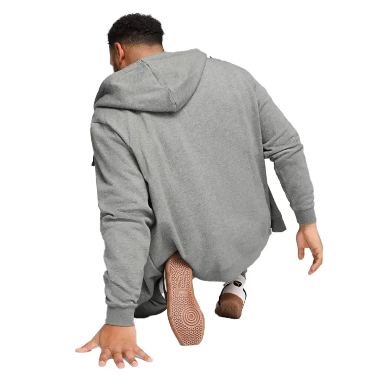 Puma Mens Essential Full Zip Hoodie In Grey
