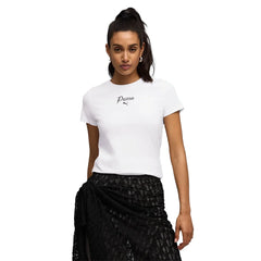 Puma Womens Essential Script T-Shirt In White