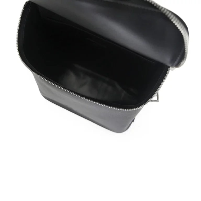 Fenn Silver Zip Backpack In Black
